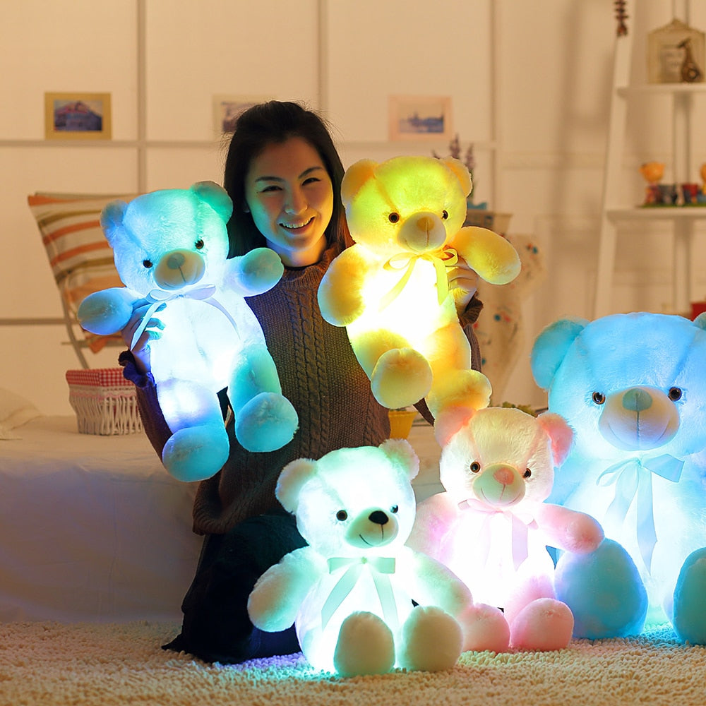 50cm Creative Light Up LED Teddy Bear Stuffed Animals Colorful Glowing Plush Toy